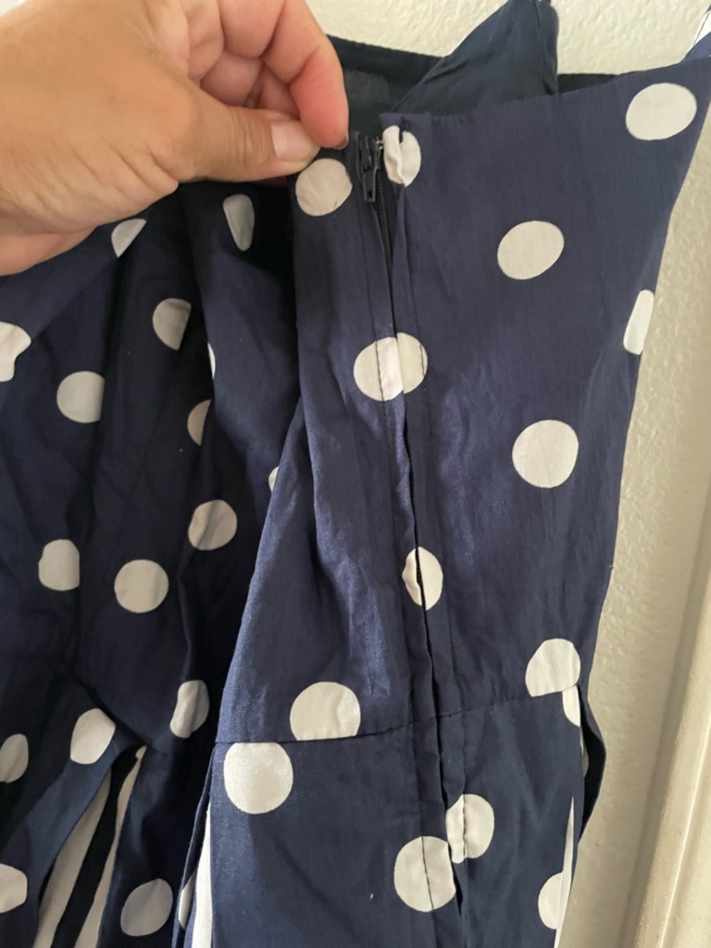 MODCLOTH Fit And Flare Polka Dot Striped Midi Dress Size 8 - Picture 4 of 5